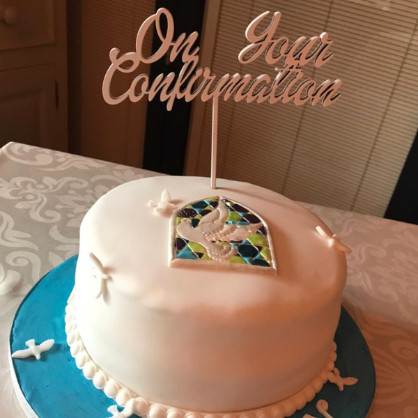 Confirmation cake topper