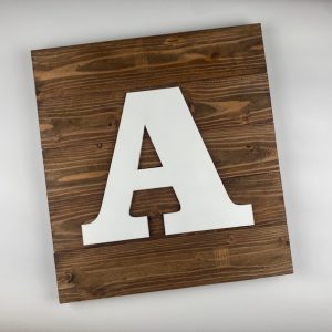 Rustic Initial Sign Walnut